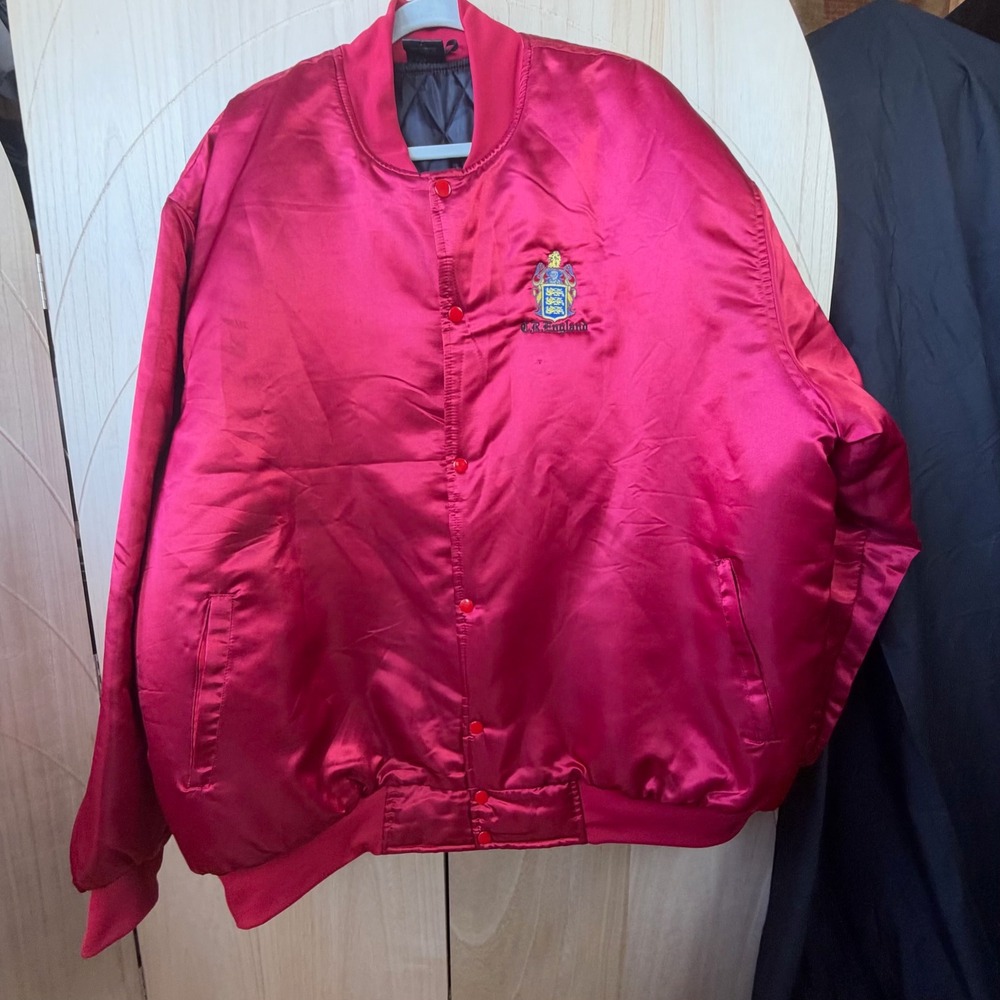 PPA Sports Bomber Jacket Mens 2XL Red Satin CR England Trucking Vintage Varsity